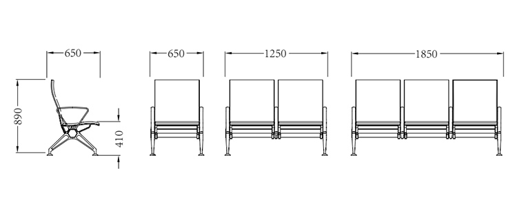 PU机场椅/等候椅/排椅 -SJ9090A(图1) undefined